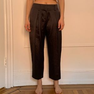 No6 Silky Trousers in Dark Green